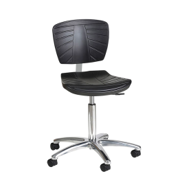 Chair with polyurethane rectangular seat, aluminium base