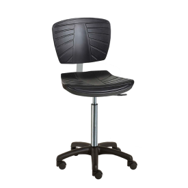 Chair with polyurethane rectangular seat, black ABS base